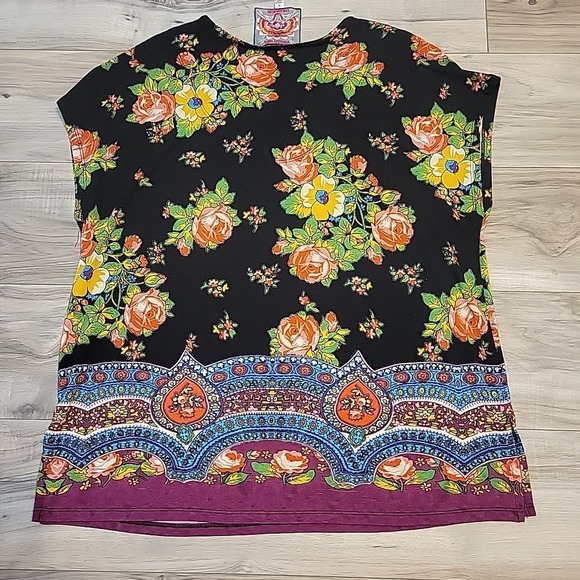 Johnny Was The‎ Janie Favorite Dolman Top Womens Med V-Neck Spark Bohemian Tunic - Picture 3 of 10